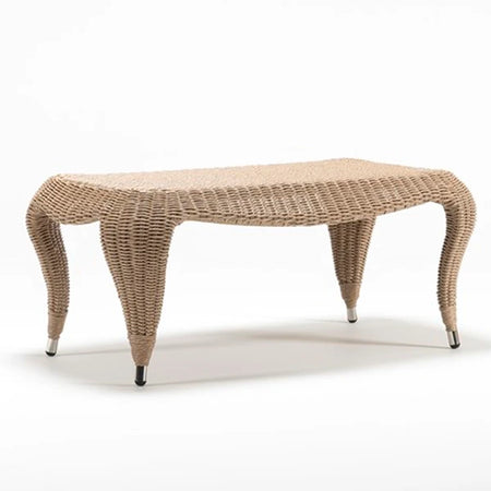 Rattan Woven Dining table with chrome legs
