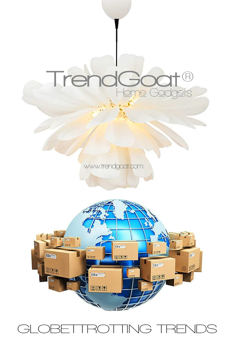 Globbettoring parcels with white chic fluffy feather chandelier pendant light  by trendgoat 