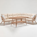 Trendgoat Bay 7-seater rattan-style corner lounge set with modular sofa and rectangular glass-top table