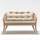 Two-seater garden sofa in rattan-effect resin wicker with plush removable cushions – Trendgoat 4-seater set