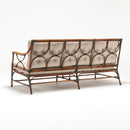 Three-seater garden sofa with handwoven bamboo-look resin wicker and removable beige cushions – Berrie Bamboo Collection by Trendgoat