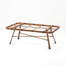 Rectangular rattan-style coffee table with tempered glass top Berrie Bamboo outdoor furniture set by Trendgoat on white background