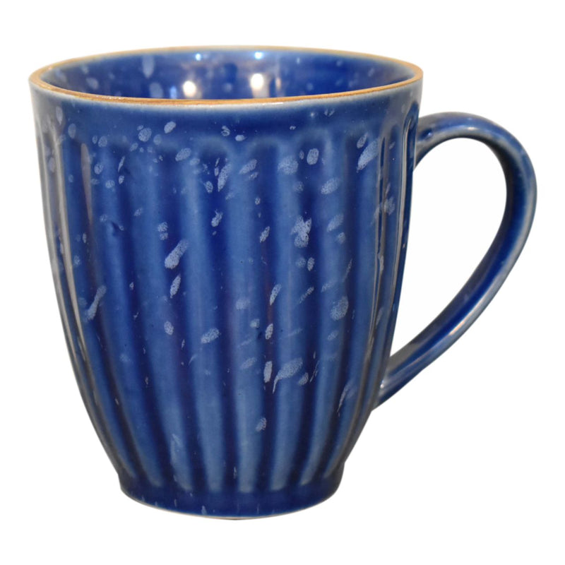 Blue Ribbed Mug - Set of 4-TrendGoat