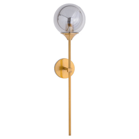 Brass Smoked Glass Globe Wall Pendant-TrendGoat