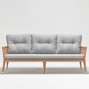 Three-seater outdoor rattan style sofa in resin wicker with water-repellent cushions – Camellia collection by Trendgoat