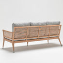 Three-seater outdoor rattan-style sofa in resin wicker with water-repellent cushions – Camellia collection by Trendgoat