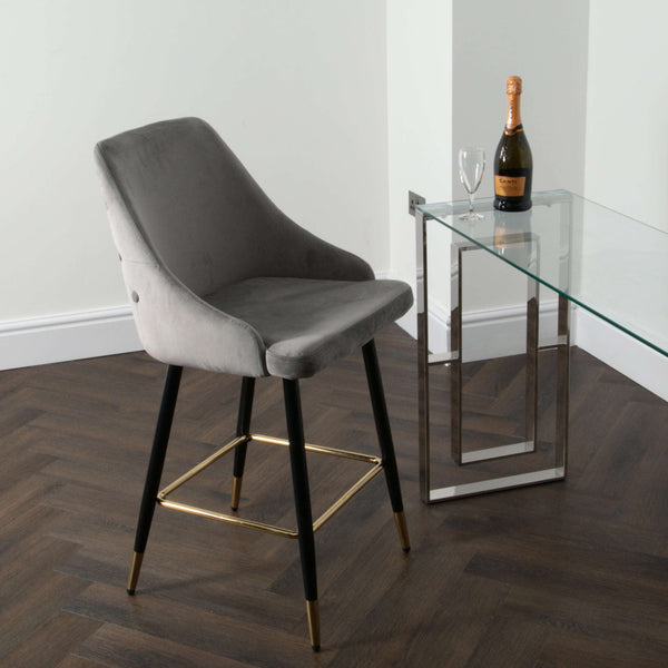 Chesterfield Grey Kitchen Bar Stools (set of 2)-TrendGoat