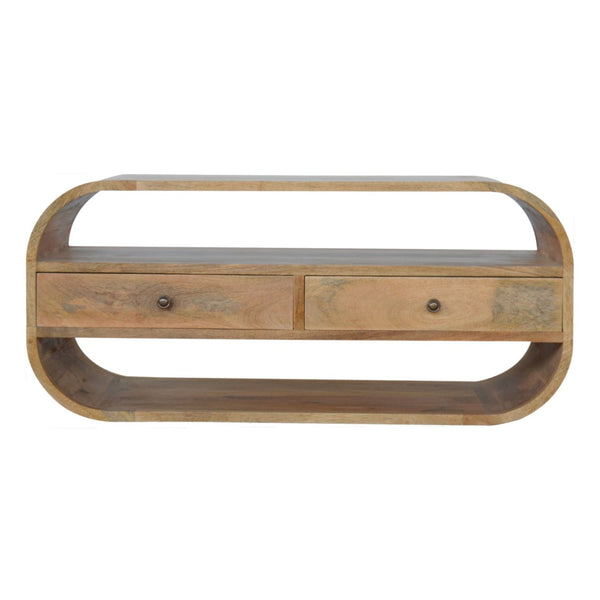 Curved Edge TV Unit with 2 Drawers-TrendGoat