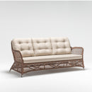 Traditional resin wicker 3-seater garden sofa with high back and plush weather-resistant cushions – Daffodil Collection by Trendgoat