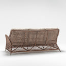 Traditional resin wicker 3-seater garden sofa with high back and plush weather-resistant cushions – Daffodil Collection by Trendgoat