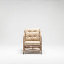 Handwoven resin wicker armchair with high backrest, arm support, and water-repellent beige cushion – Trendgoat Daisy set