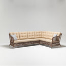 Handwoven resin wicker 7-seater corner sofa with high backrests and plush beige cushions – part of the Daisy Collection by Trendgoat