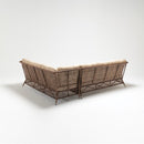 Handwoven resin wicker 7-seater corner sofa with high backrests and plush beige cushions – part of the Daisy Collection by Trendgoat