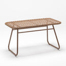 Trendgoat Jasmine rectangular rattan coffee table with tempered glass top and lower shelf, designed for garden or conservatory use