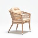 Trendgoat outdoor rattan armchair with high backrest, powder-coated aluminum frame, and weather-resistant cushion - ideal for patios or balconies 