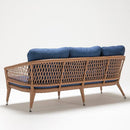 Trendgoat Judas Handwoven rattan 3-seater garden sofa with high backrest and Olefin cushions for outdoor use