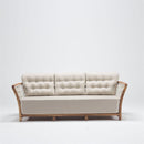 Large 3-seater chesterfield outdoor sofa with waterproof wooden frame and plush Olefin cushions from Lavender Lounging Collection by trendgoat