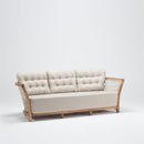 Large 3-seater chesterfield outdoor sofa with waterproof wooden frame and plush Olefin cushions from Lavender Lounging Collection angle view by trendgoat