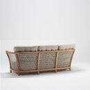 Large 3-seater chesterfield outdoor sofa with waterproof wooden frame and plush Olefin cushions from Lavender Lounging Collection by trendgoat back view