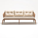 Traditional rattan-style 3-seater outdoor sofa with handwoven rattan and plush Olefin cushions from Lilly collection