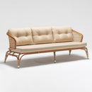 3-seater rattan outdoor sofa with handwoven synthetic rattan and plush polyester cushions