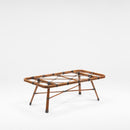 Lupine rectangular Bamboo garden coffee Table with tempered glass top TrendGoat