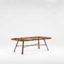 Lupine rectangular Bamboo garden coffee Table with tempered glass top TrendGoat