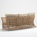 Elegant three-seater outdoor sofa with plush Olefin cushions and resin wicker frame – Novara Collection by TrendGoatt