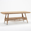 Rectangular coffee table with tempered glass top and storage shelf – Novara garden furniture by TrendGoat