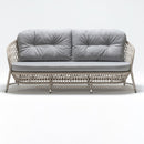 Three-seater outdoor sofa with Olefin cushions and powder-coated frame in resin wicker weave – Oleander Plus Collection