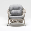 Garden armchair with high back and plush waterproof cushions – handwoven resin wicker part of Oleander Plus collection