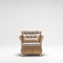 Wide Chesterfield garden armchair with plush waterproof cushion and rattan-inspired resin wicker – TrendGoat Petunia Set