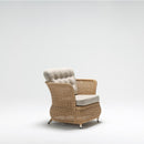 Wide Chesterfield garden armchair with plush waterproof cushion and rattan-inspired resin wicker – TrendGoat Petunia Set