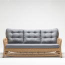 Three-seater chesterfield garden sofa with UV-protected Olefin cushions and rattan-style wicker – Pollen Collection