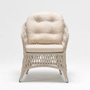 Compact outdoor armchair in handwoven resin wicker with Olefin cushion – Poppy garden set by TrendGoat