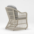 Compact handwoven garden armchair with high back and plush cushion – TrendGoat Poppy Set