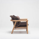 Large garden armchair with natural oak frame detail and Olefin cushion – part of Pearl outdoor set by TrendGoat