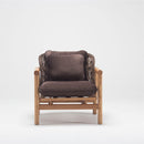 Large garden armchair with natural oak frame detail and Olefin cushion – part of Pearl outdoor set by TrendGoat