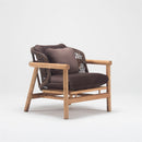 Large garden armchair with natural oak frame detail and Olefin cushion – part of Pearl outdoor set by TrendGoat