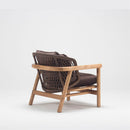 Large garden armchair with natural oak frame detail and Olefin cushion – part of Pearl outdoor set by TrendGoat
