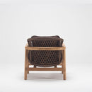 Large garden armchair with natural oak frame detail and Olefin cushion – part of Pearl outdoor set by TrendGoat