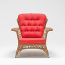 High-back resin wicker armchair with waterproof cushion – part of Rosa Lounging Set by TrendGoat