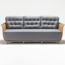 Elegant three-seater outdoor sofa with plush Olefin cushions and resin wicker frame – Safron Collection by TrendGoat