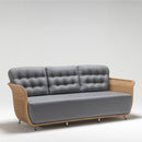 Elegant three-seater outdoor sofa with plush Olefin cushions and resin wicker frame – Safron Collection by TrendGoat