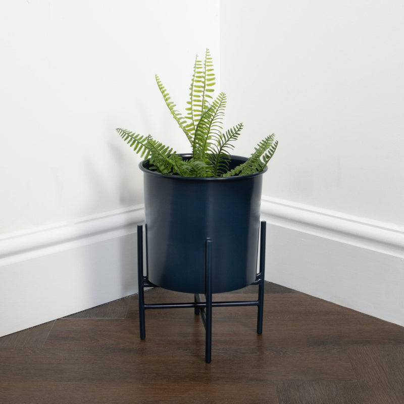 Stilts Navy Blue Plant Holder (30cm)-TrendGoat