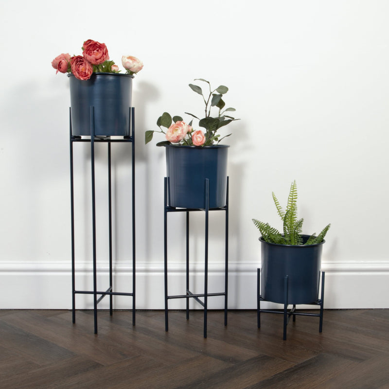 Stilts Navy Blue Plant Holder (60cm)-TrendGoat