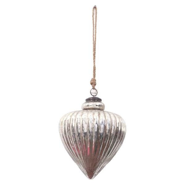 The Noel Collection Antique Silver Large Vallupe Bauble-TrendGoat