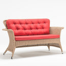 Two-seater Red sofa handwoven rattan with plush Olefin cushions – Tulip Collection by TrendGoat