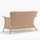 Two-seater Red sofa handwoven rattan with plush Olefin cushions – Tulip Collection by TrendGoat