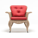 Compact garden armchair in handwoven resin wicker with water-resistant cushion – viola Set